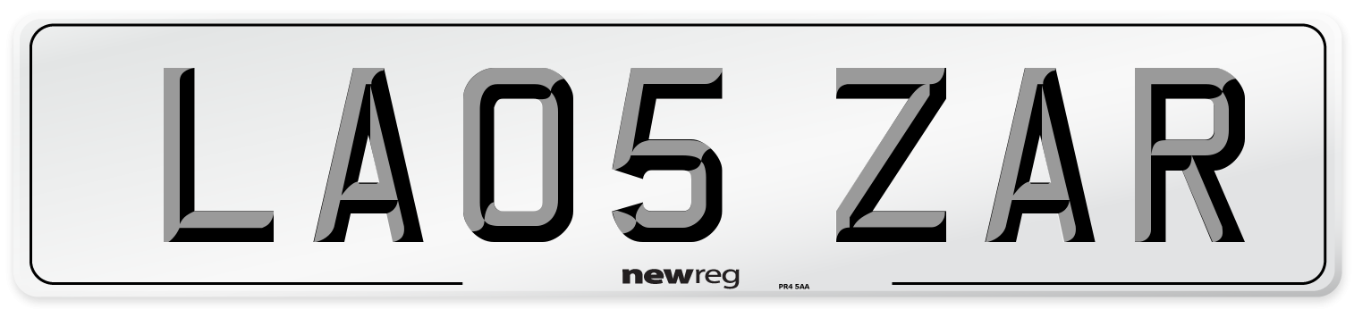 LA05 ZAR Number Plate from New Reg